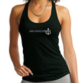 Womens Fitness Tank Top Graphic T-shirt Anchored Faith Grey and White