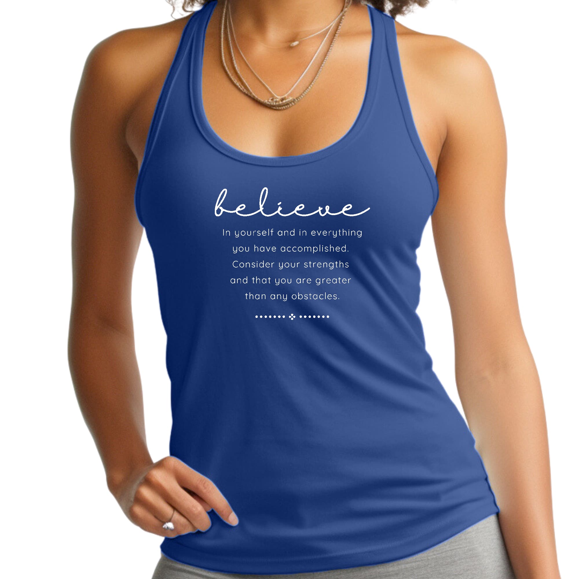 Womens Fitness Tank Top Graphic T-shirt Believe in Yourself