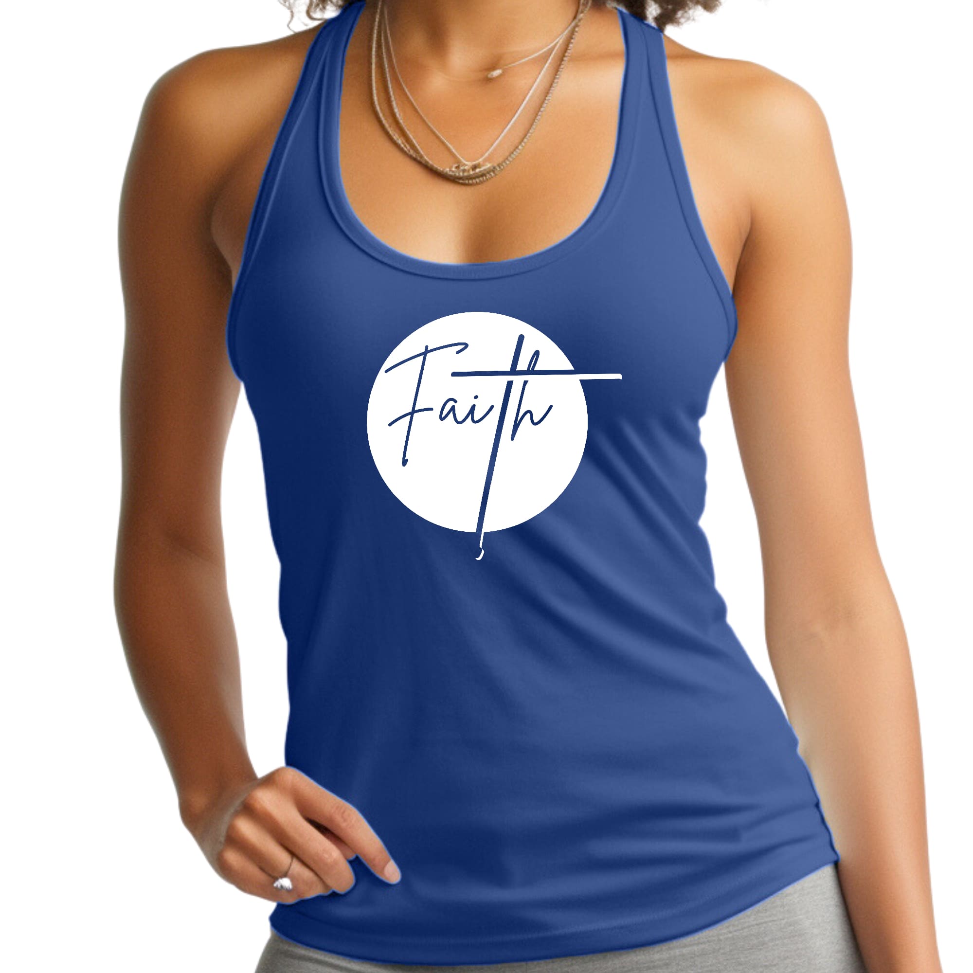 Womens Fitness Tank Top Graphic T-shirt Faith