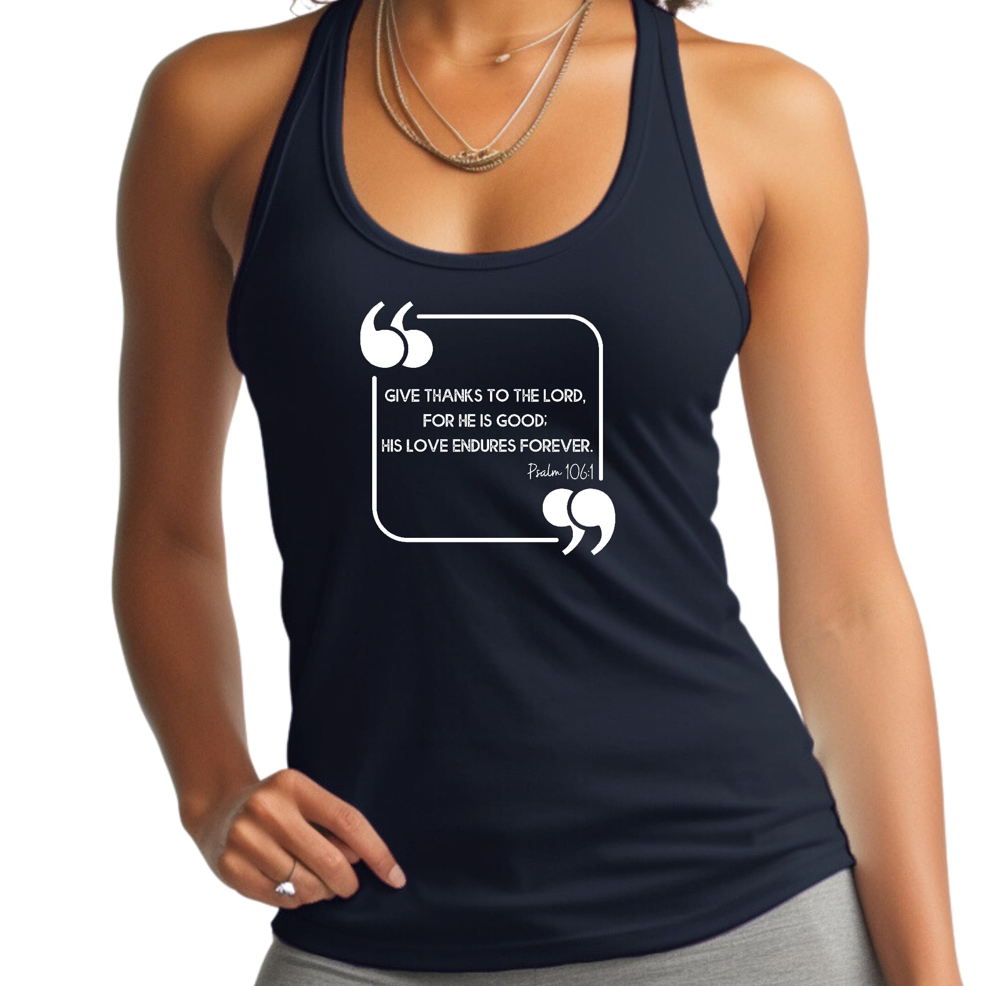 Womens Fitness Tank Top Graphic T-shirt Give Thanks to the Lord