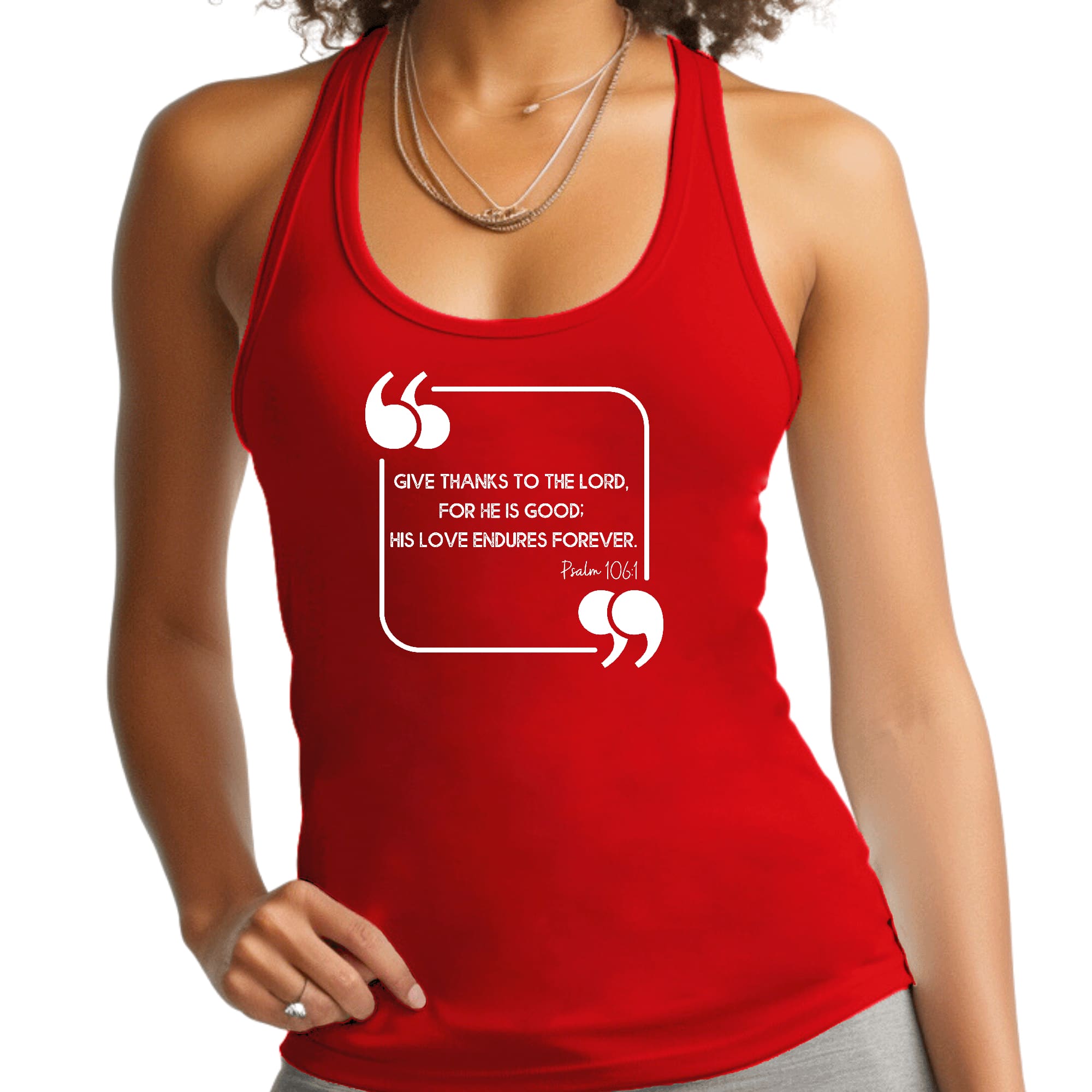 Womens Fitness Tank Top Graphic T-shirt Give Thanks to the Lord