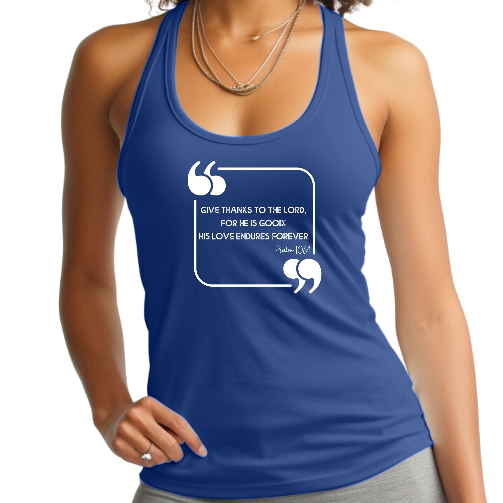 Womens Fitness Tank Top Graphic T-shirt Give Thanks to the Lord