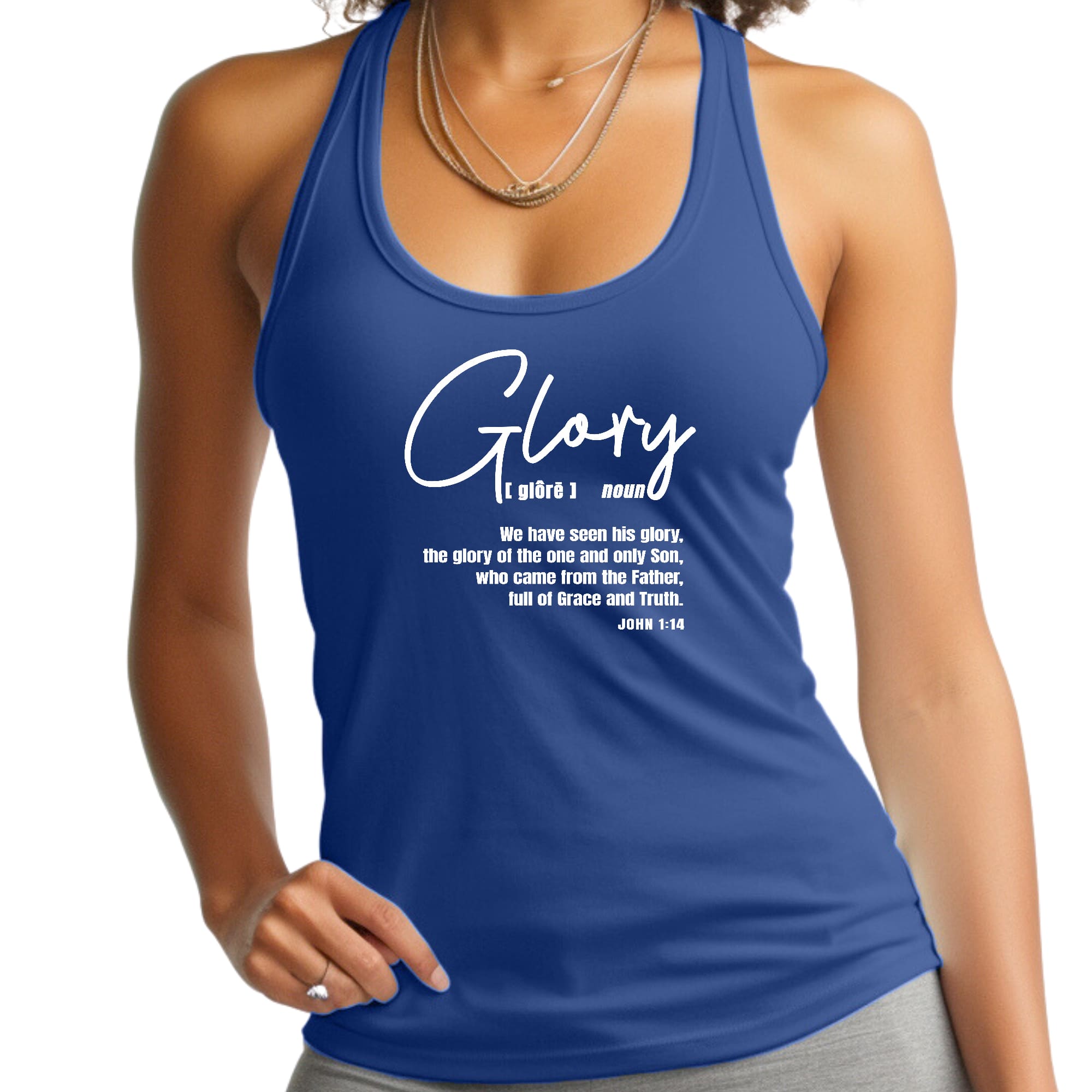 Womens Fitness Tank Top Graphic T-shirt Glory - Christian Inspiration