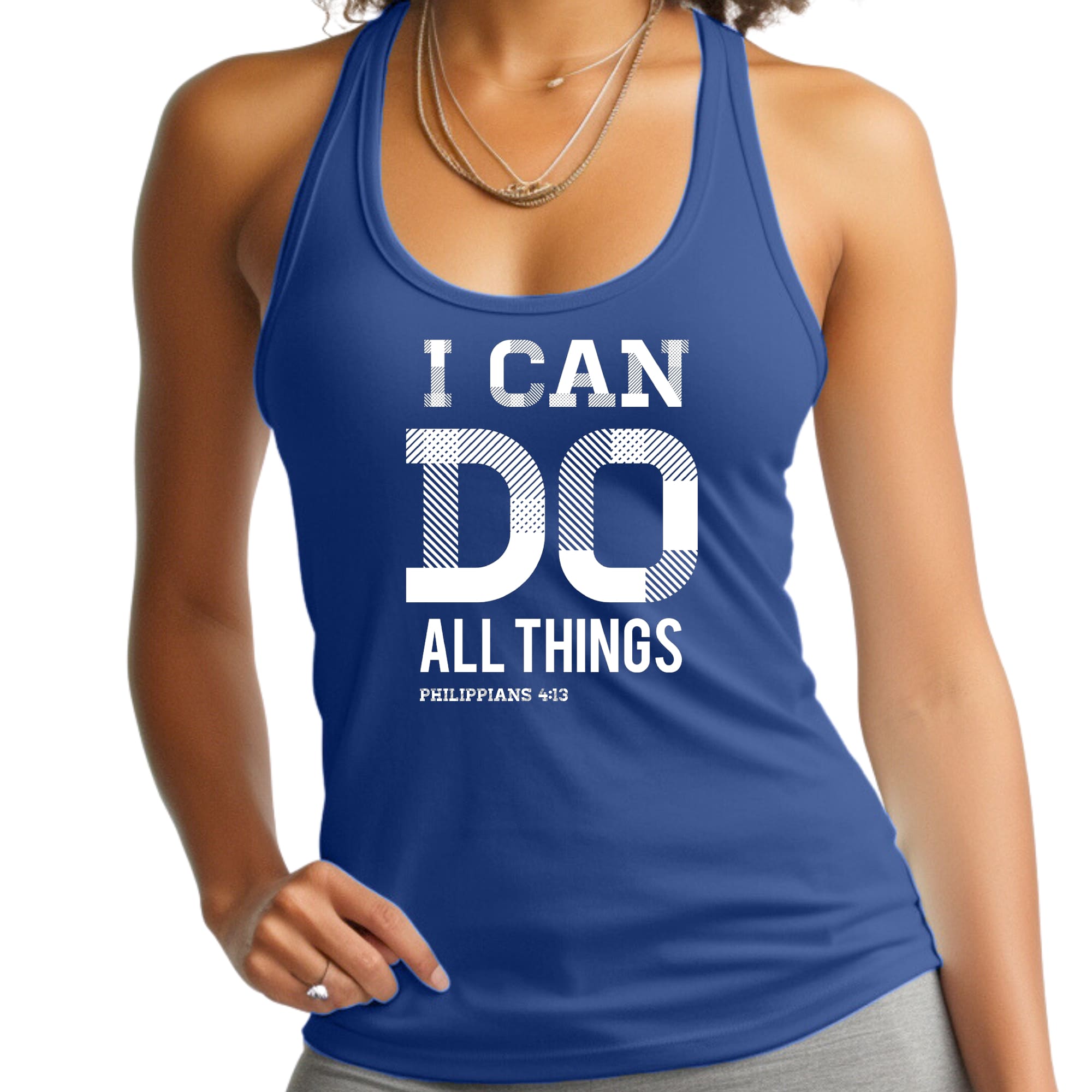 Womens Fitness Tank Top Graphic T-shirt i can do All Things