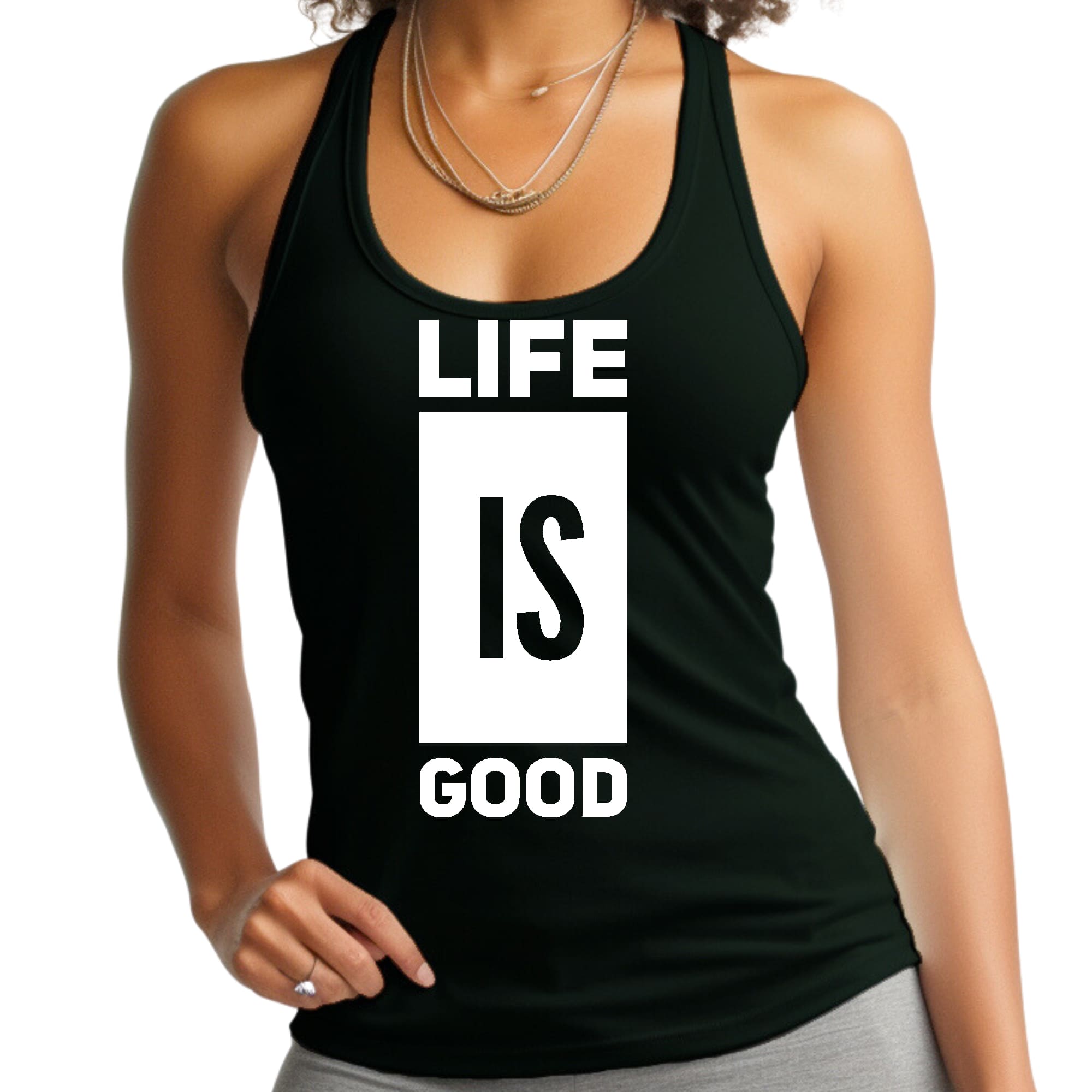 Womens Fitness Tank Top Graphic T-shirt Life is Good