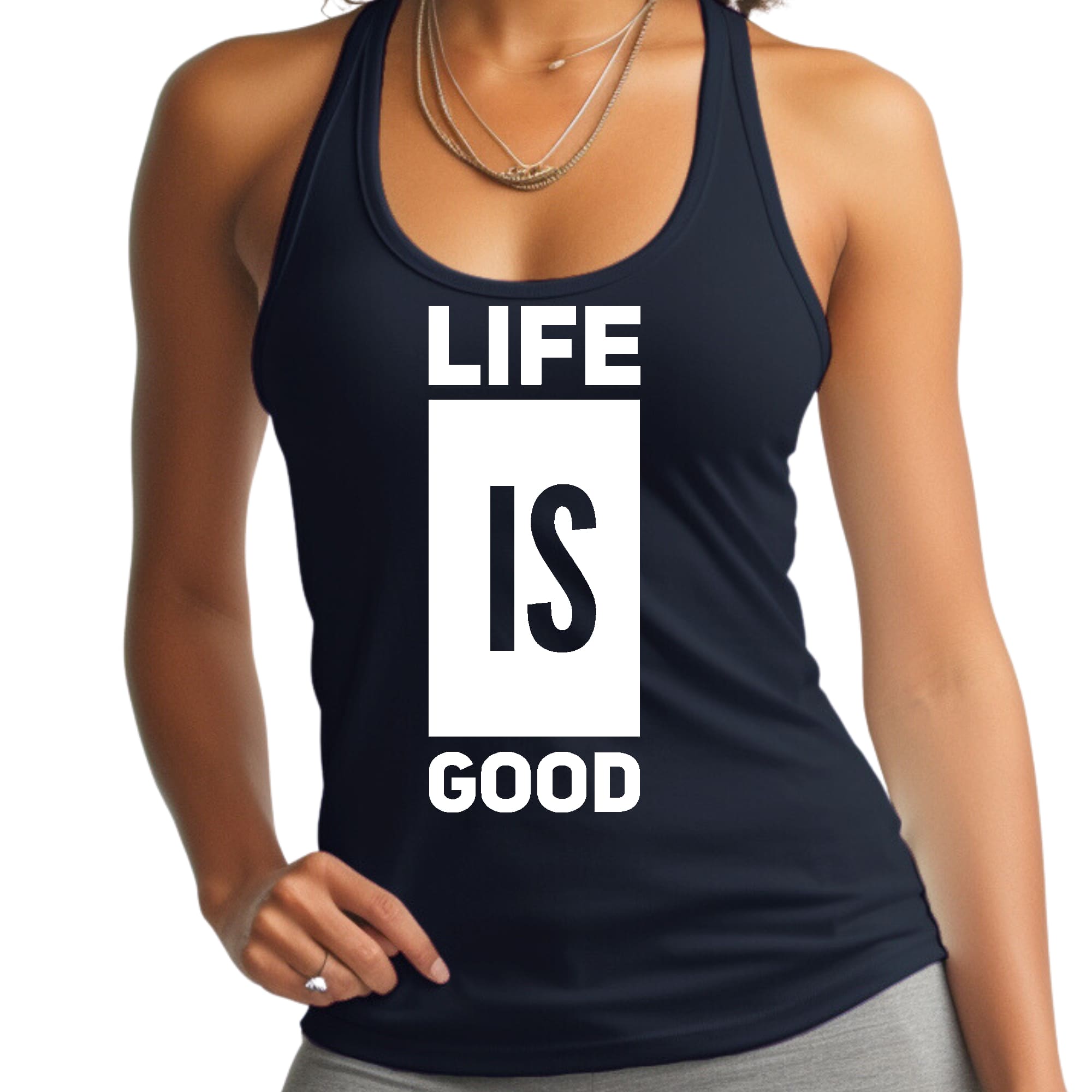 Womens Fitness Tank Top Graphic T-shirt Life is Good