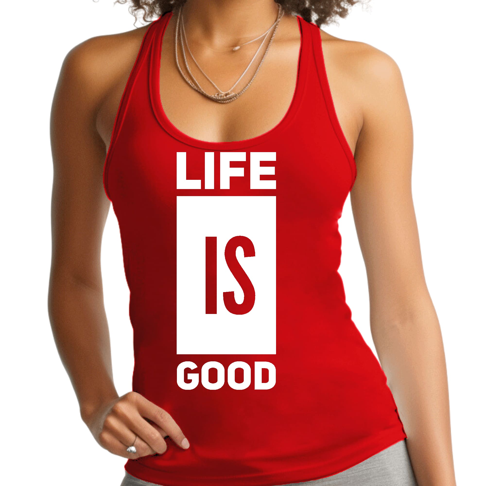 Womens Fitness Tank Top Graphic T-shirt Life is Good