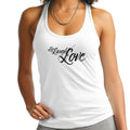 Womens Fitness Tank Top Graphic T-shirt - Live Laugh Love Black