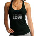 Womens Fitness Tank Top Graphic T-shirt Love All Day Every Day Black