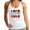 Womens Fitness Tank Top Graphic T-shirt - Love Lives Here Christian