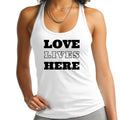 Womens Fitness Tank Top Graphic T-shirt - Love Lives Here