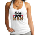 Womens Fitness Tank Top Graphic T-shirt - Love you Mom Leopard Print