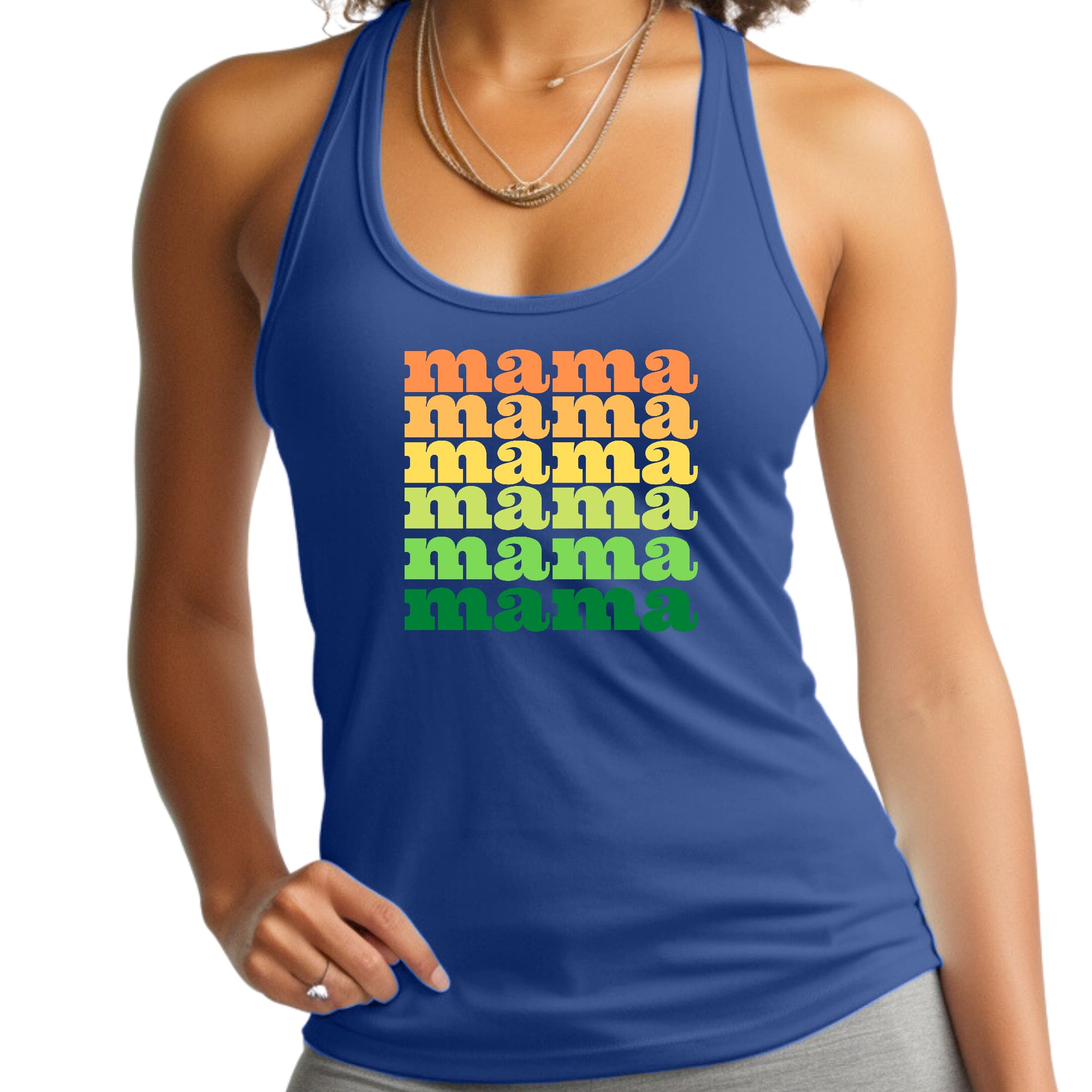 Womens Fitness Tank Top Graphic T-shirt - Mama Celebrating Mothers