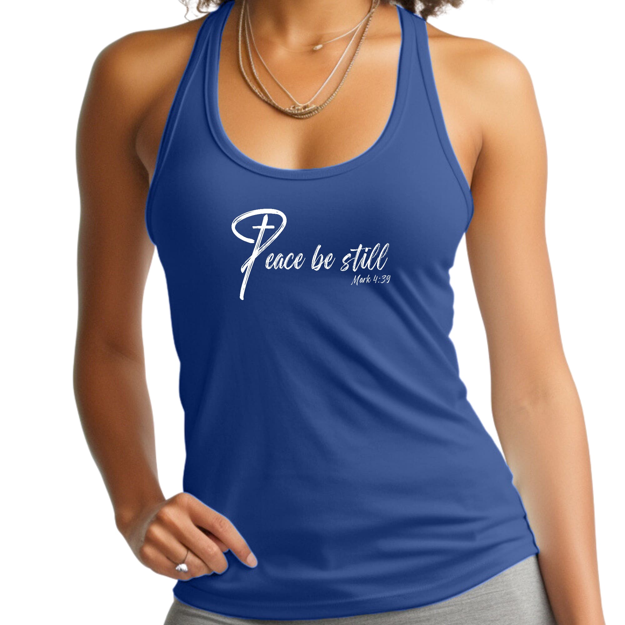 Womens Fitness Tank Top Graphic T-shirt Peace be Still