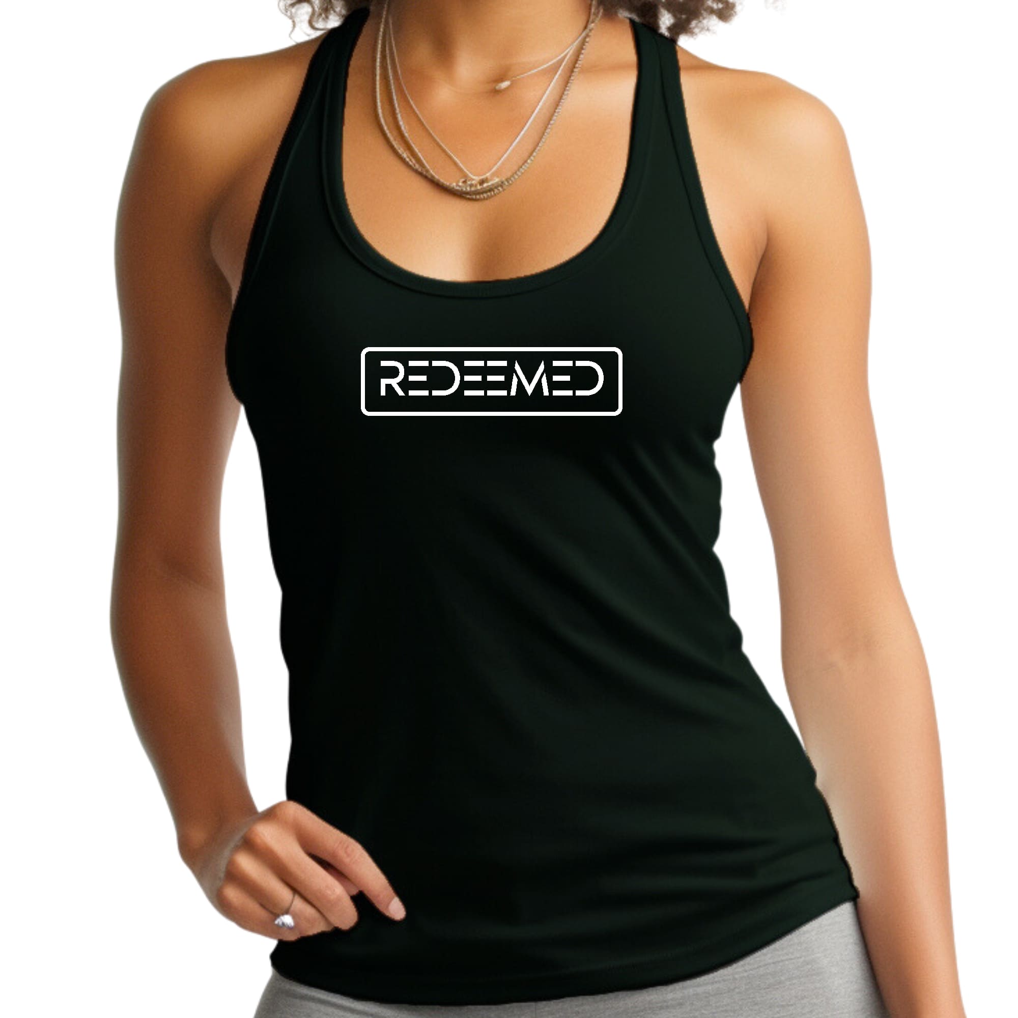 Womens Fitness Tank Top Graphic T-shirt Redeemed