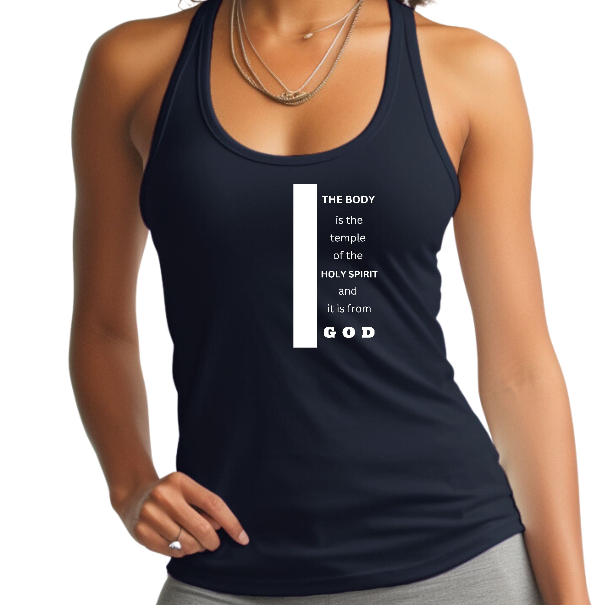 Womens Fitness Tank Top Graphic T-shirt the Body is the Temple