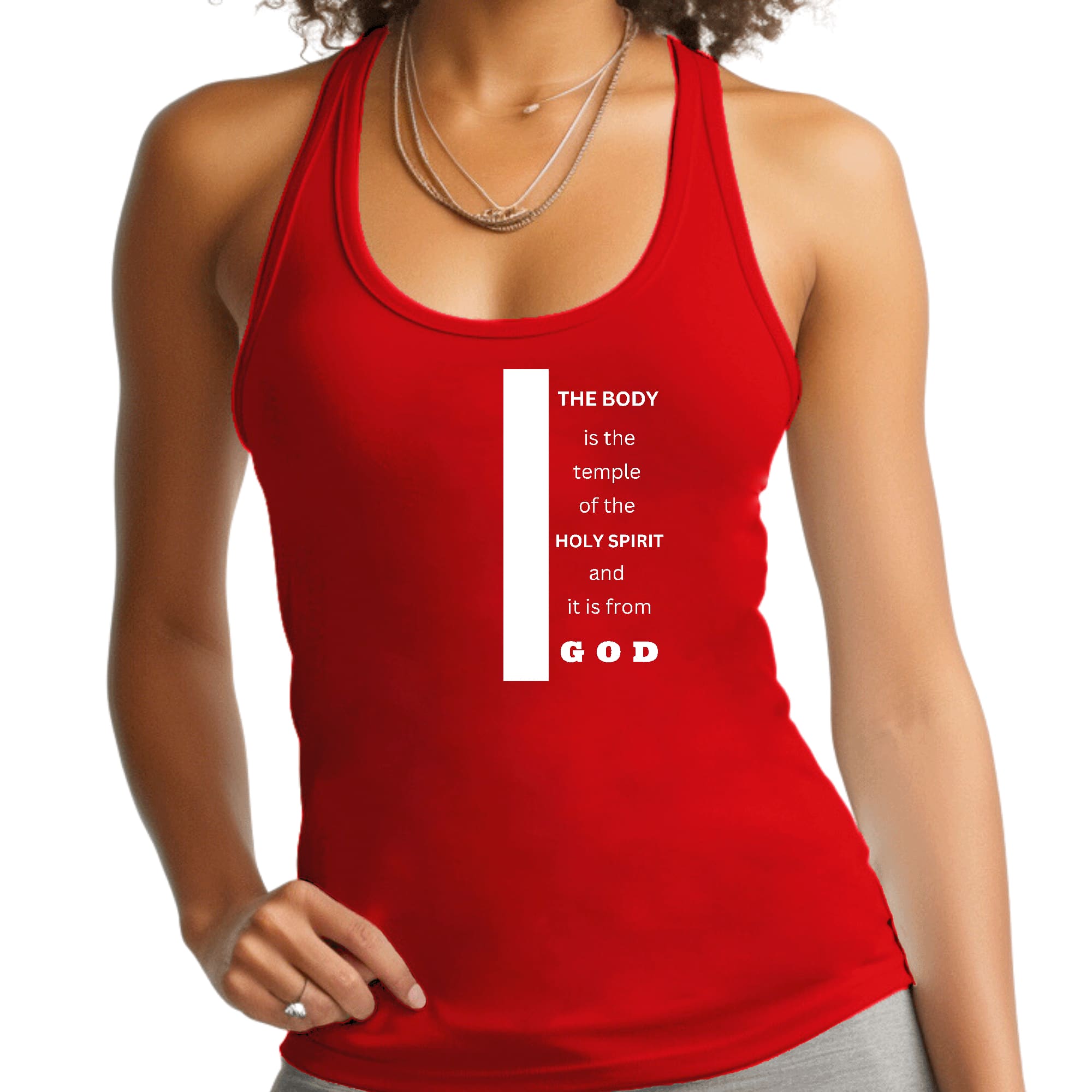 Womens Fitness Tank Top Graphic T-shirt the Body is the Temple