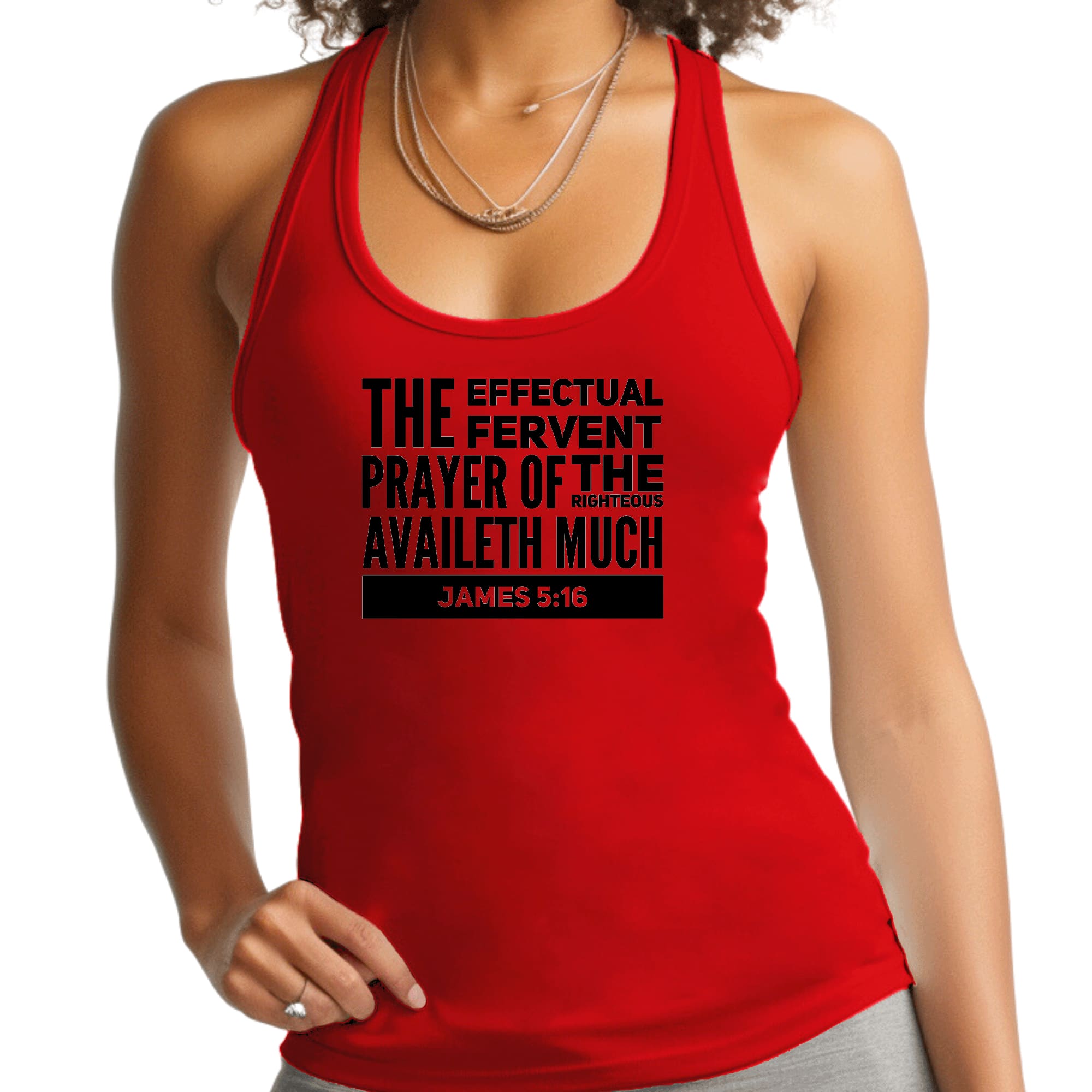 Womens Fitness Tank Top Graphic T-shirt - the Effectual Fervent Prayer