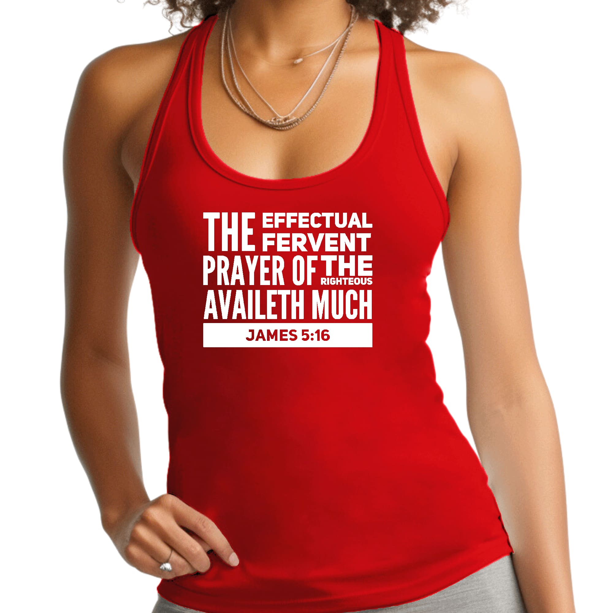 Womens Fitness Tank Top Graphic T-shirt the Effectual Fervent Prayer