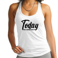 Womens Fitness Tank Top Graphic T-shirt - Today is a Good Day Black