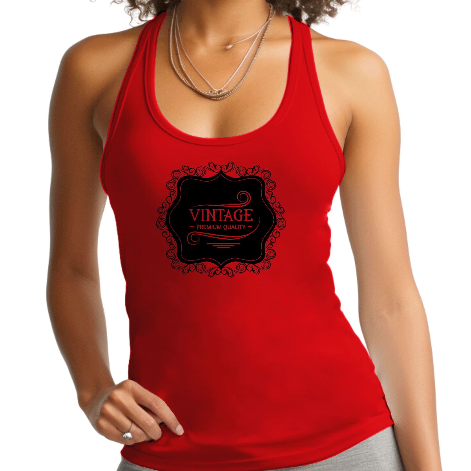 Womens Fitness Tank Top Graphic T-shirt - Vintage Premium Quality
