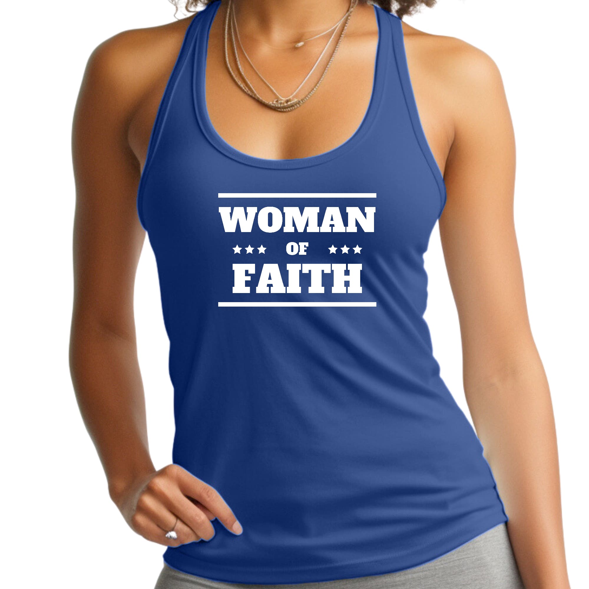 Womens Fitness Tank Top Graphic T-shirt Woman of Faith
