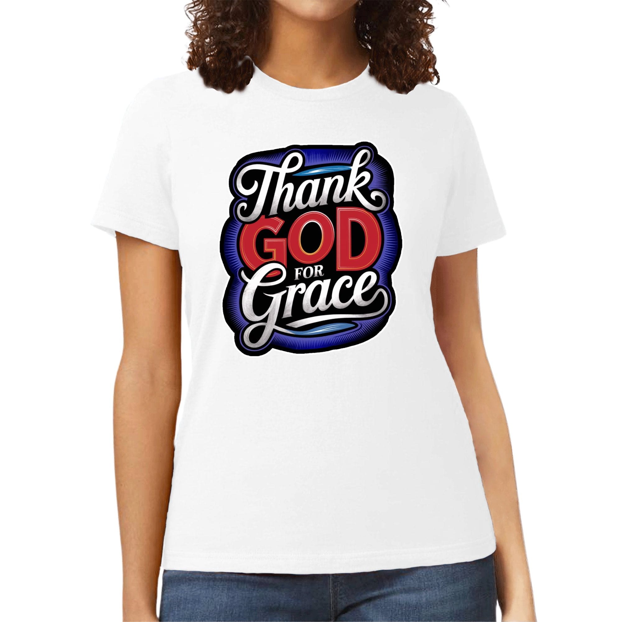 Womens Graphic T-shirt - Thank God for Grace