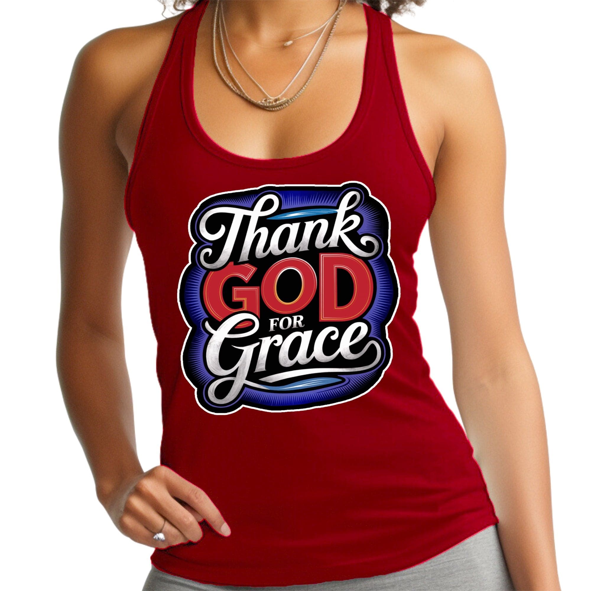 Womens Tank Top Shirt - Thank God for Grace