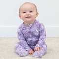 Mushroom Floral Zipper Footie